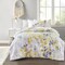 Modern Botanical Twin Comforter Set with Bed Sheets Yellow and Gray